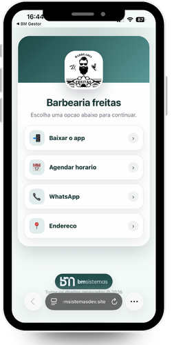 Página de agendamento para clientes